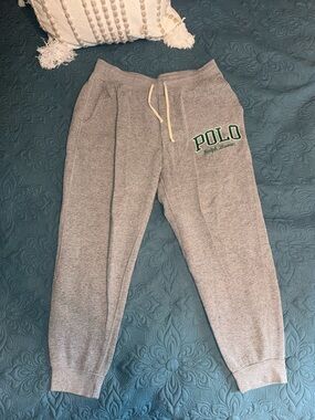 Ralph Lauren Gray Sweatpants with Navy & Yellow Label